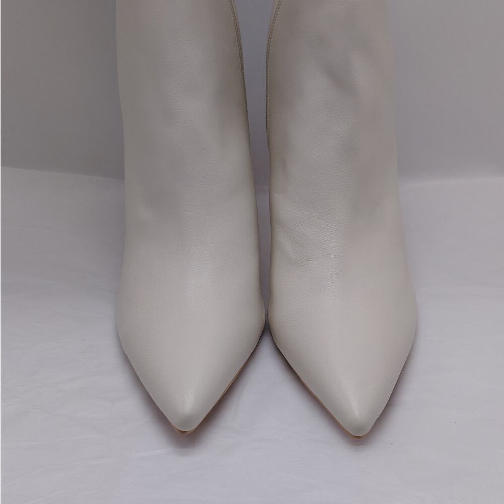 Lulus Womens Knee High Heeled Boots Size 11 Ivory Pointed Toe Coastal Cowgirl - Picture 6 of 12